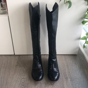 Michael Kors Black Leather Boots Size 8